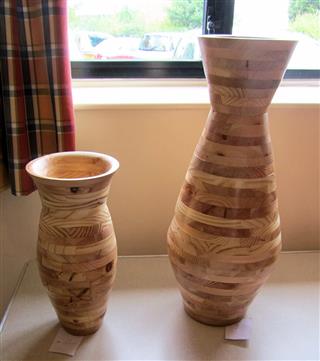 Two segmented vases by Bernard Slingsby